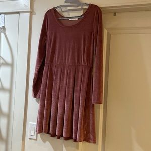 Aritzia (Talula) pink velvet dress.